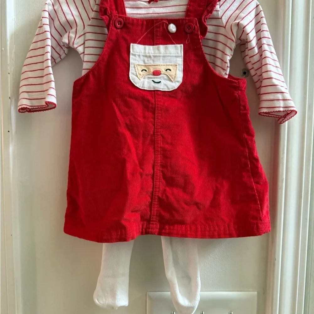 Carter’s Santa Jumper, Shirt, & Tights